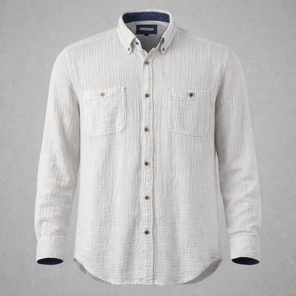 32 Bar Blues Other - 32 Bar Blues Textured Button Up Shirt Mens XL Utility Pockets Casual Workwear